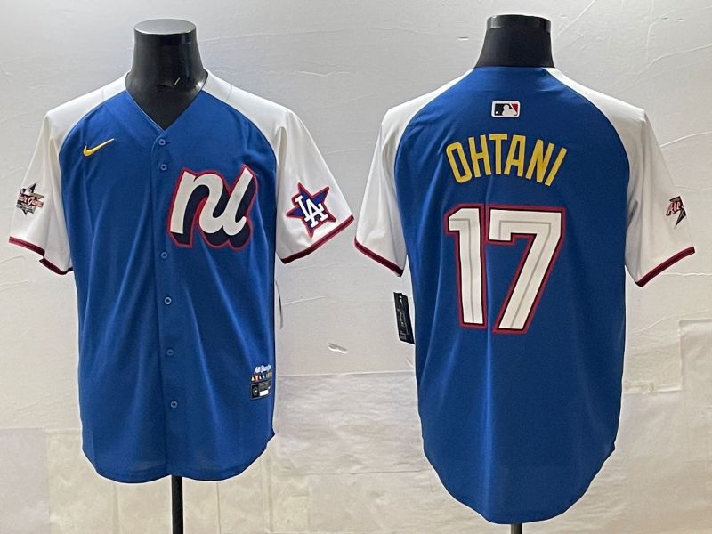 Men 2025 Los Angeles Dodgers 17 Ohtani Blue All star Nike MLB Jersey style 001